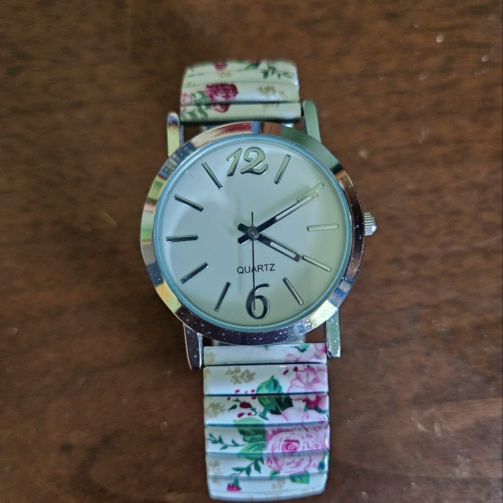 Beautiful floral white watch